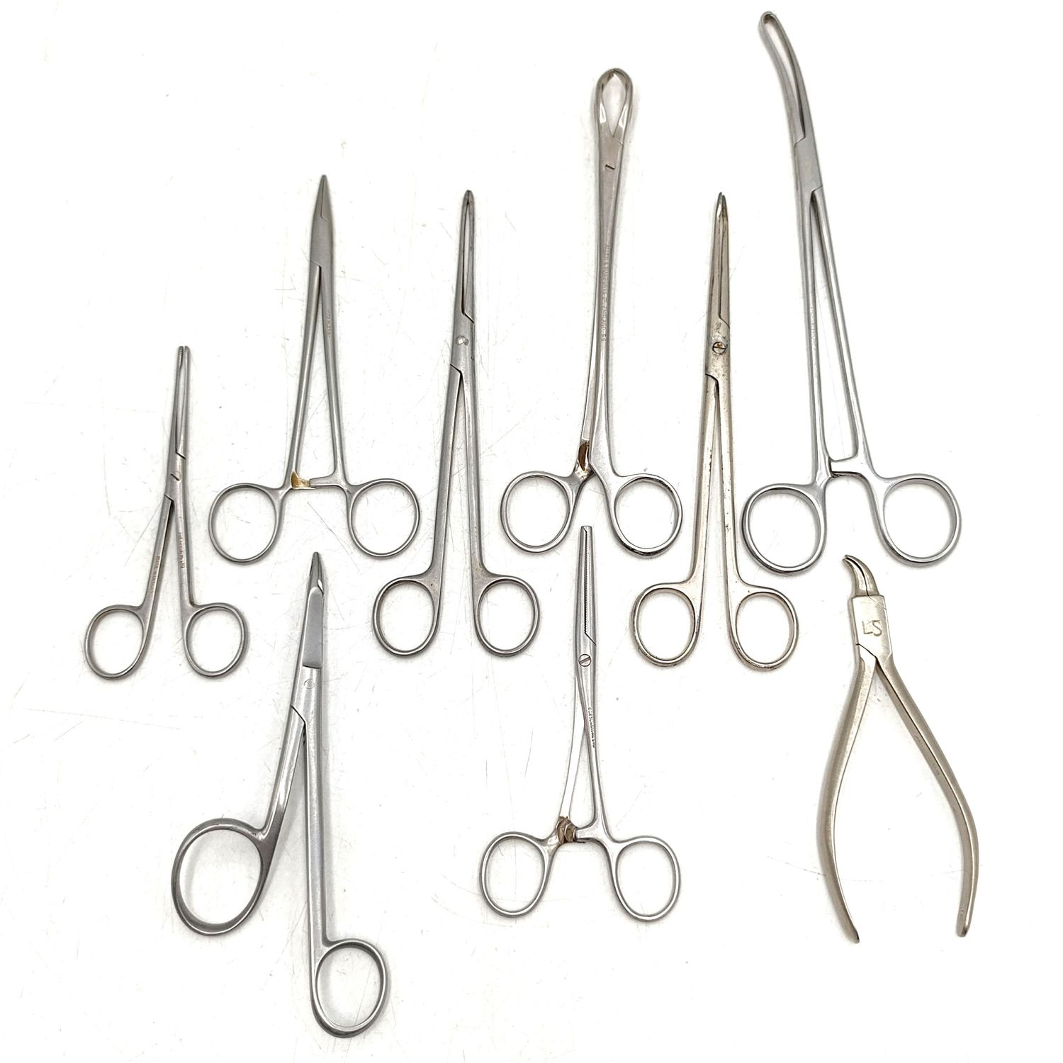 Lot of 9 Medical clamps and tools