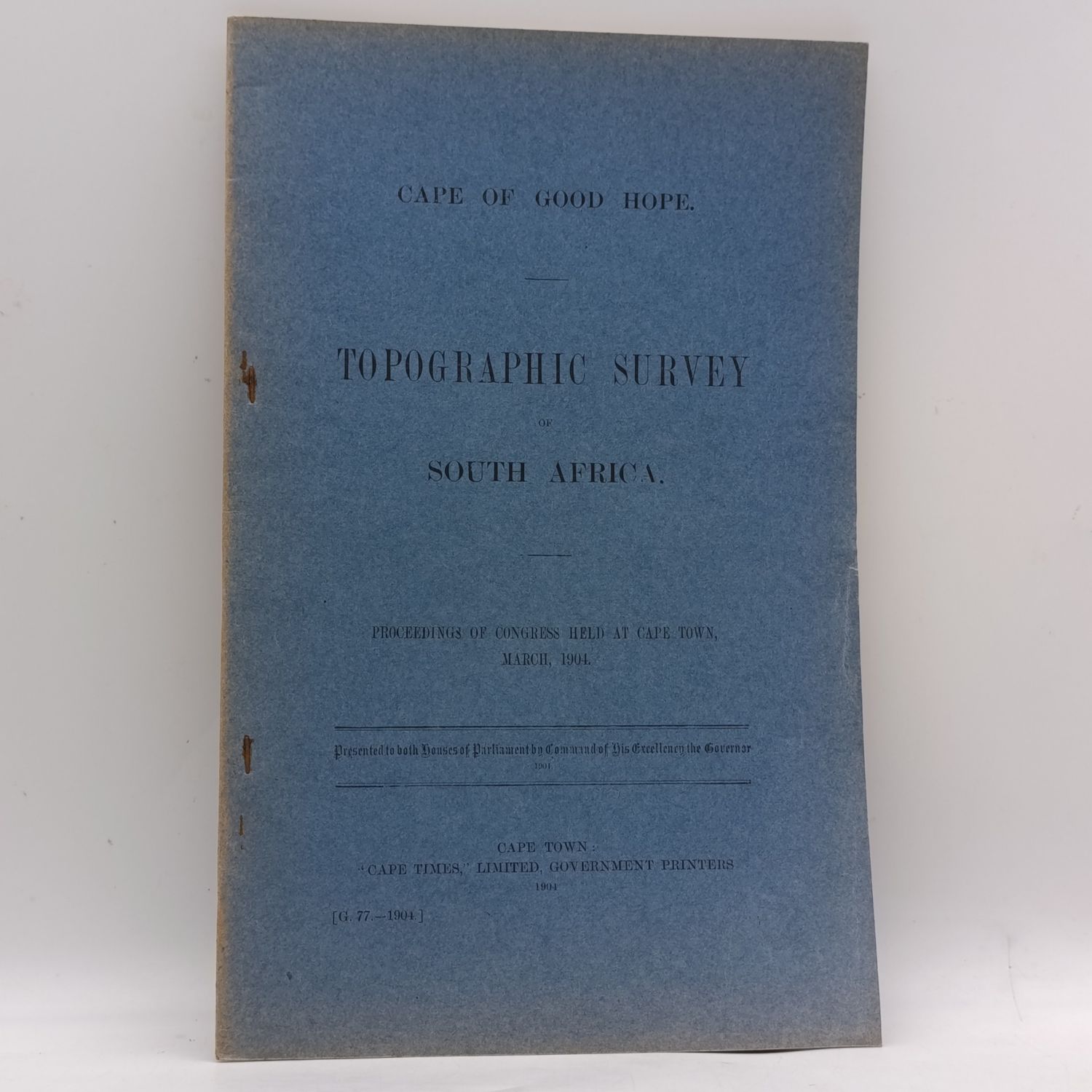 Cape of Good Hope 1904 Topographic survey of South Africa - proceedings of congress