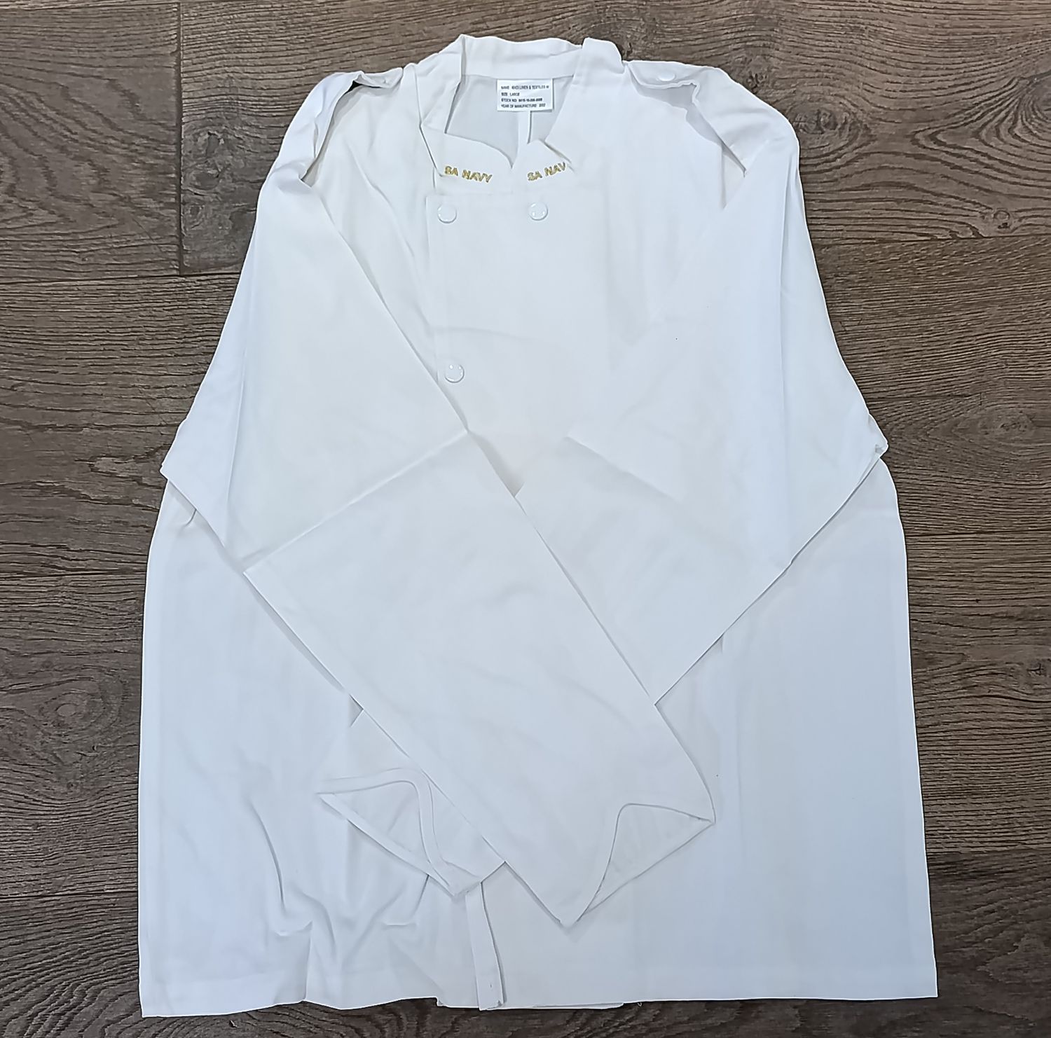 SA Navy summer dress chef's jacket - size Large