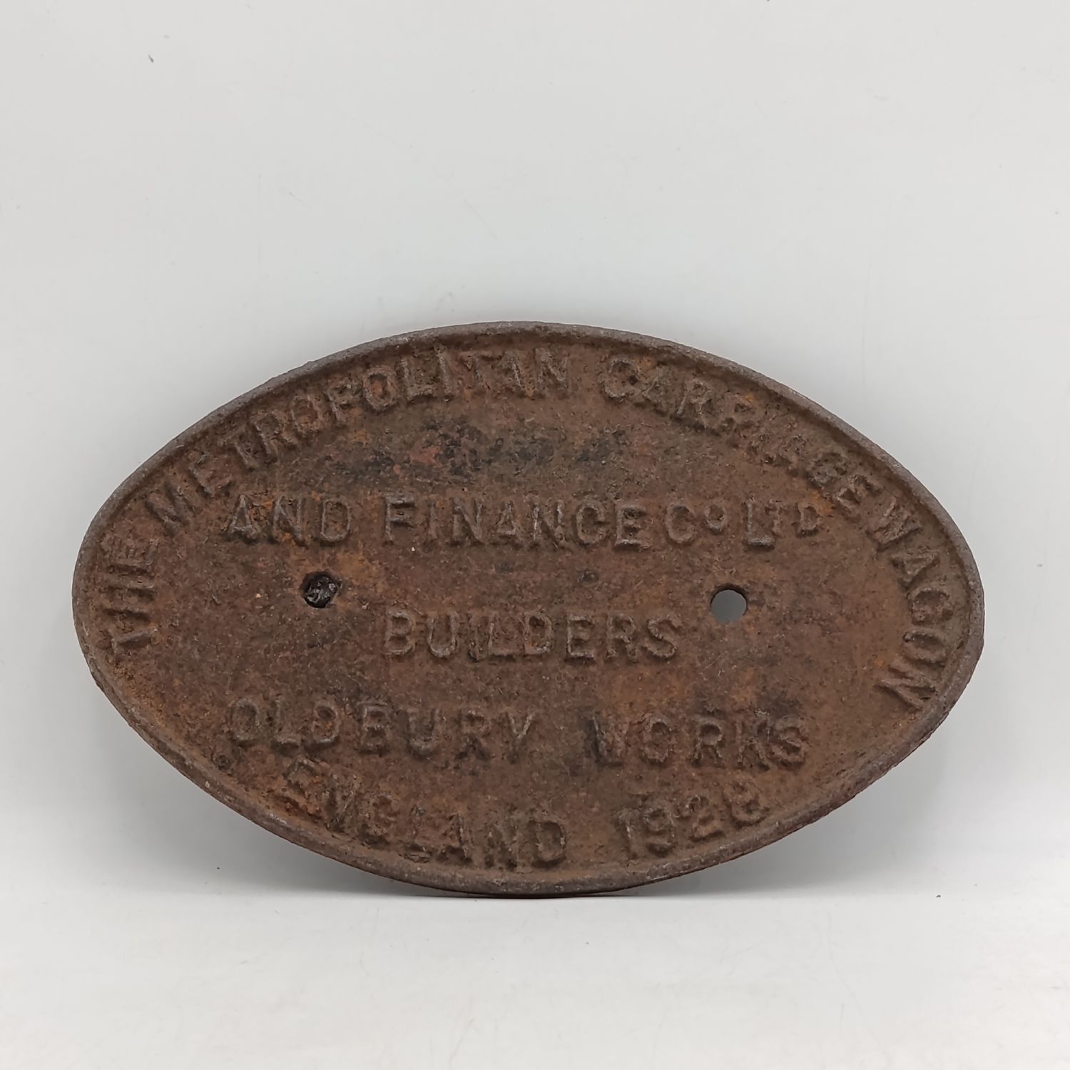 1928 The Metropolitan Carriage wagon builder cast iron  plate