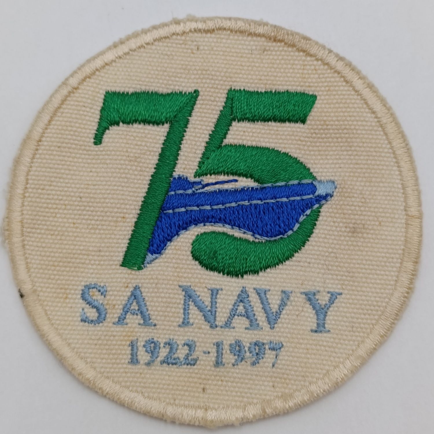 SA Navy 75 Years 1922 - 1997 cloth badge