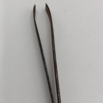 Pair of large tweezers circa 19th century with ivorene / bone handles