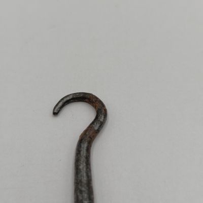 Antique brotlace hook with bone handles