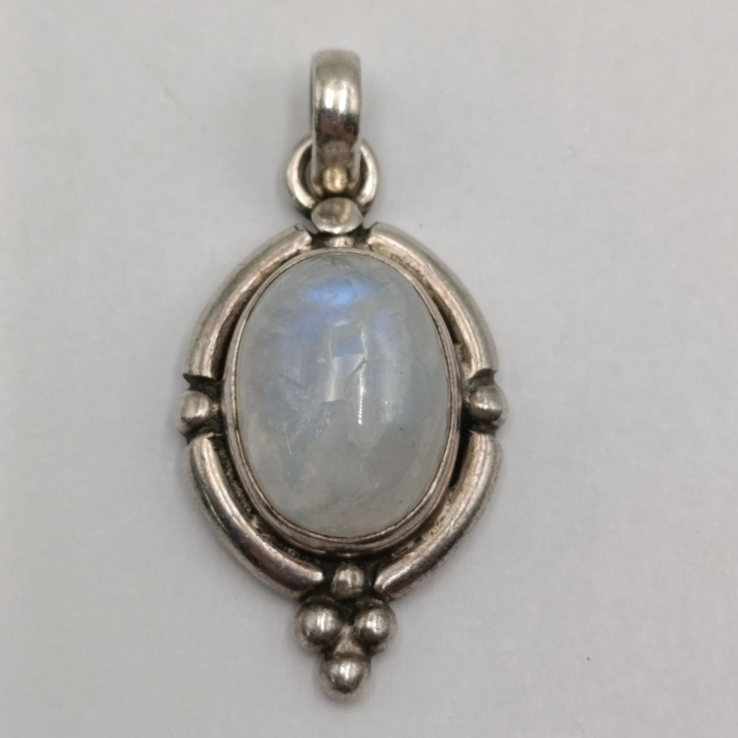 Sterling silver rainbow moonstone pendant with about 10ct moonstone weight 7,1g