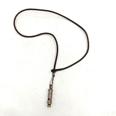 Vintage Police type whistle with leather lanyard - The ACME Referee
