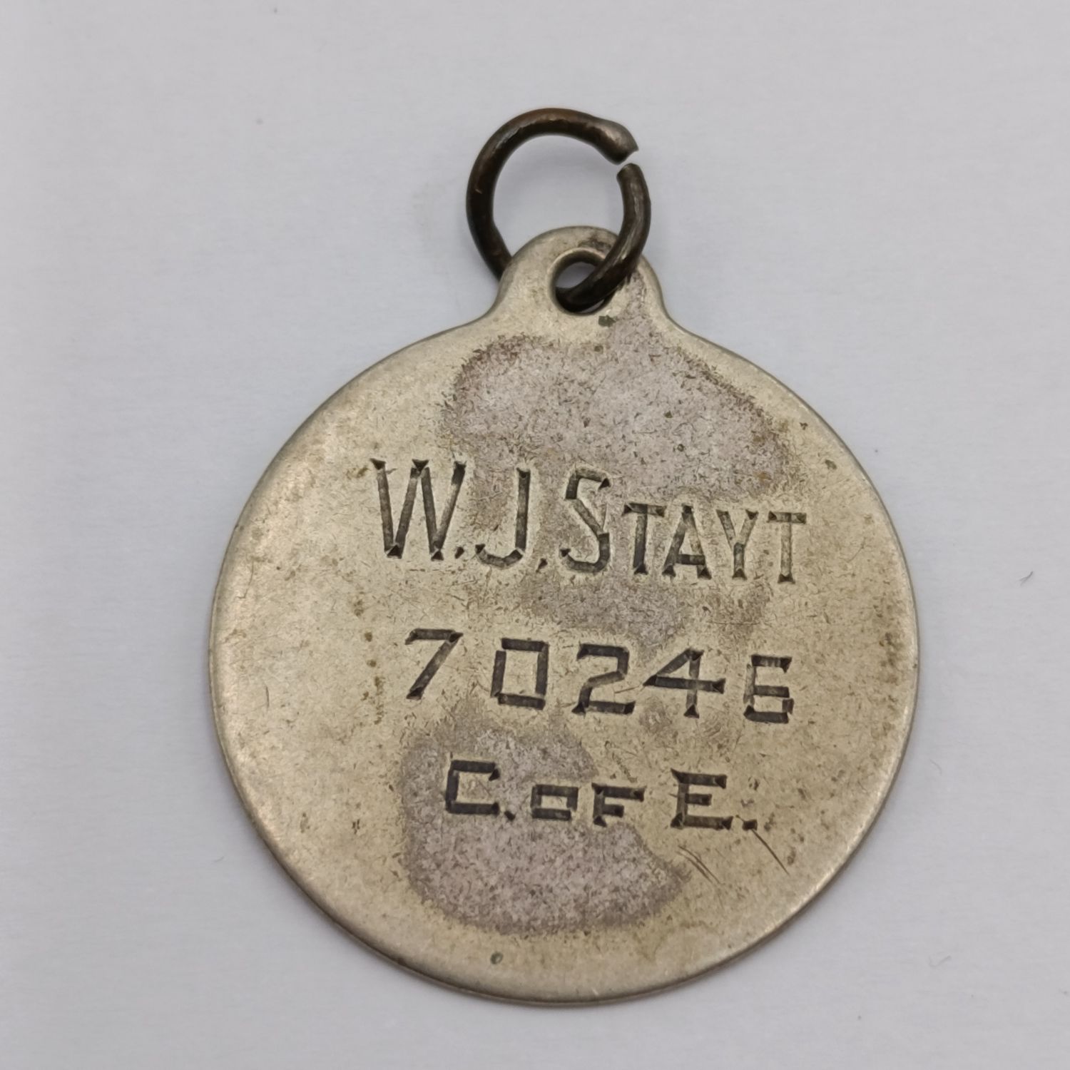 WW1 Dog tag for WJ Stayt 70245 Corps of Engineers