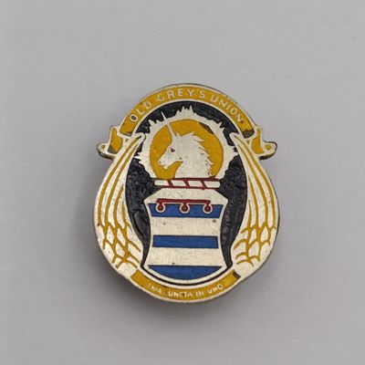 Grey college vintage old Greys Union pin badge