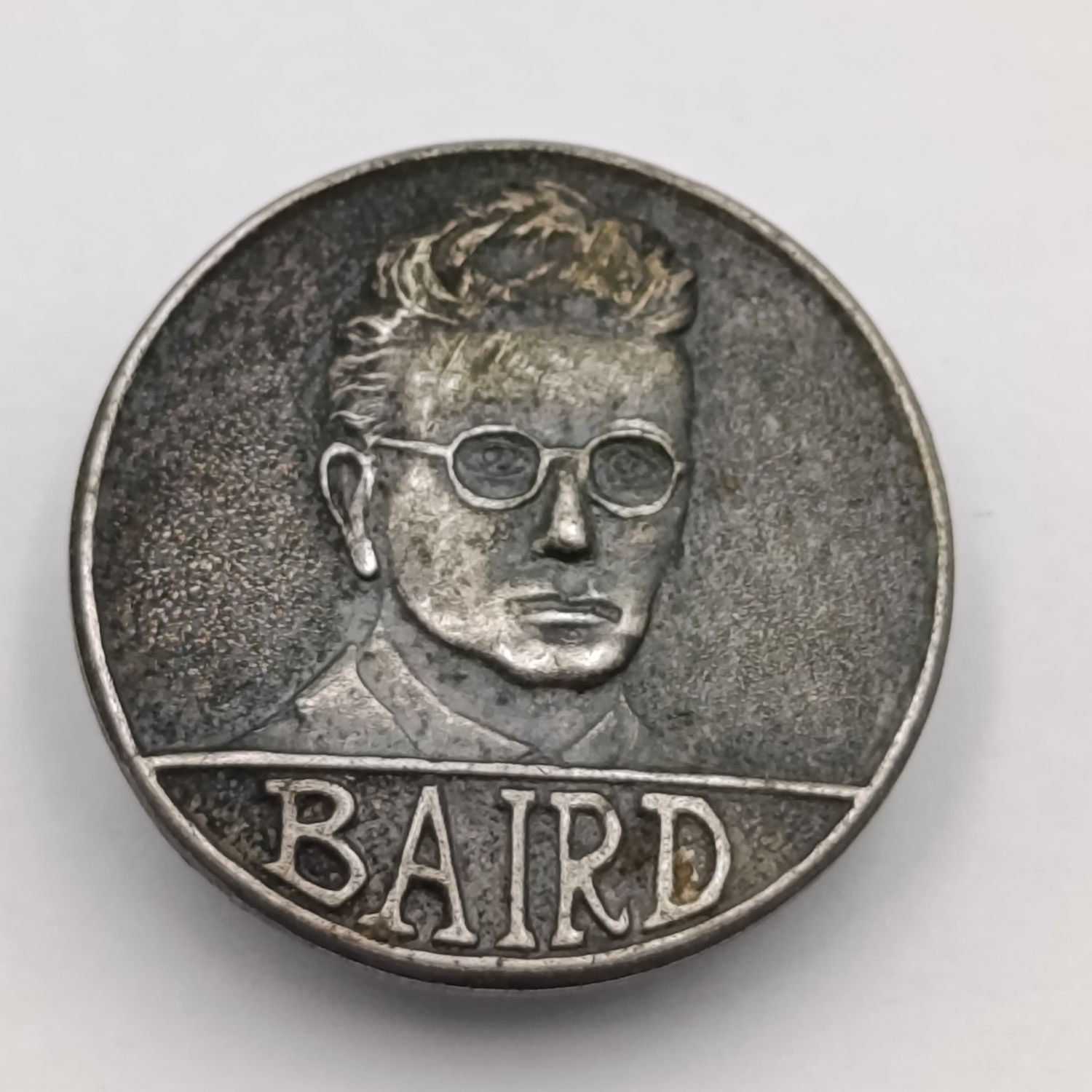 1949 Badge Inventor Jhon Logie Baird - Fixed to Television sets