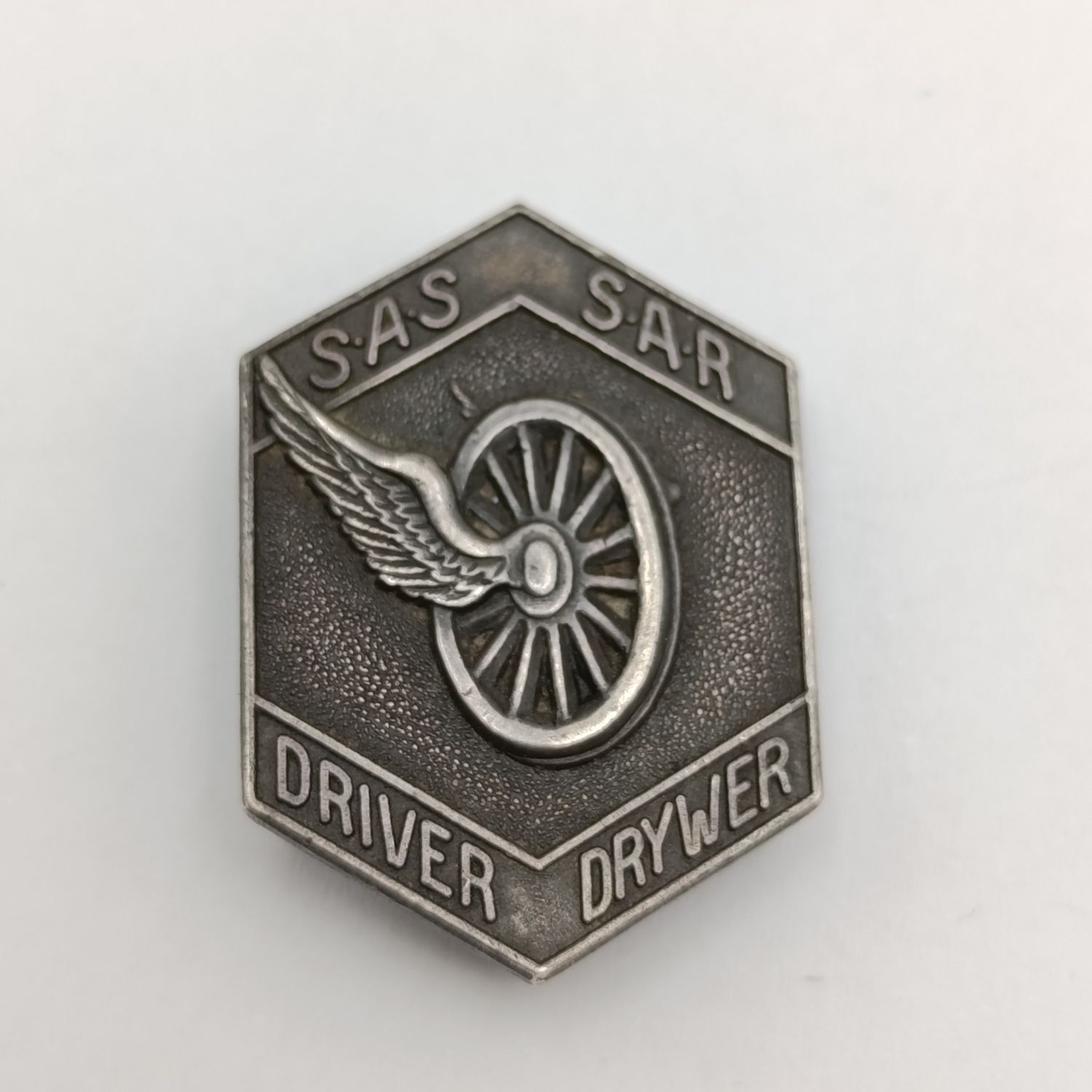 SAR-SAS Sterling silver driver badge #1278 _ weighs 7,6g