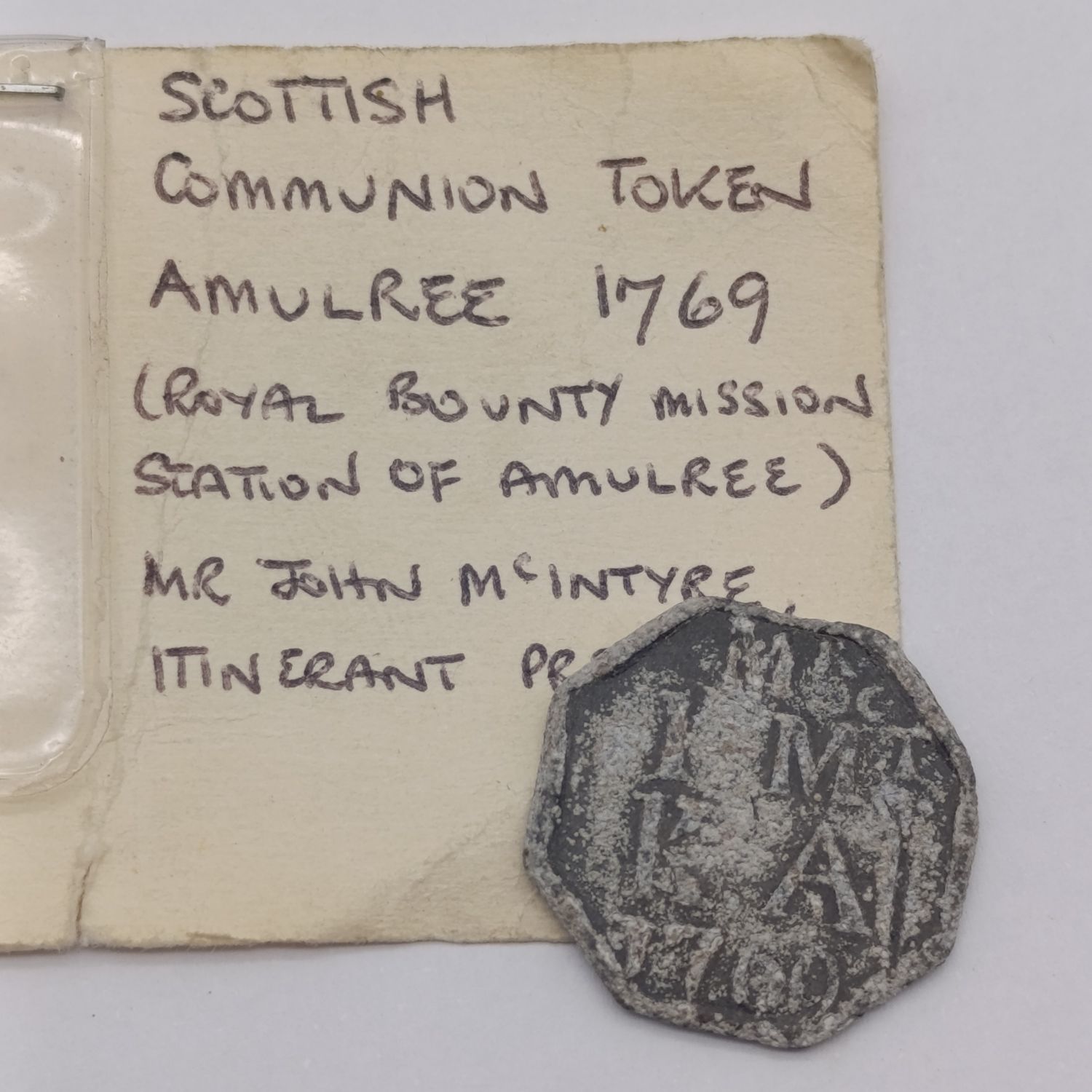 Antique Scottish communion token – Amulree 1769