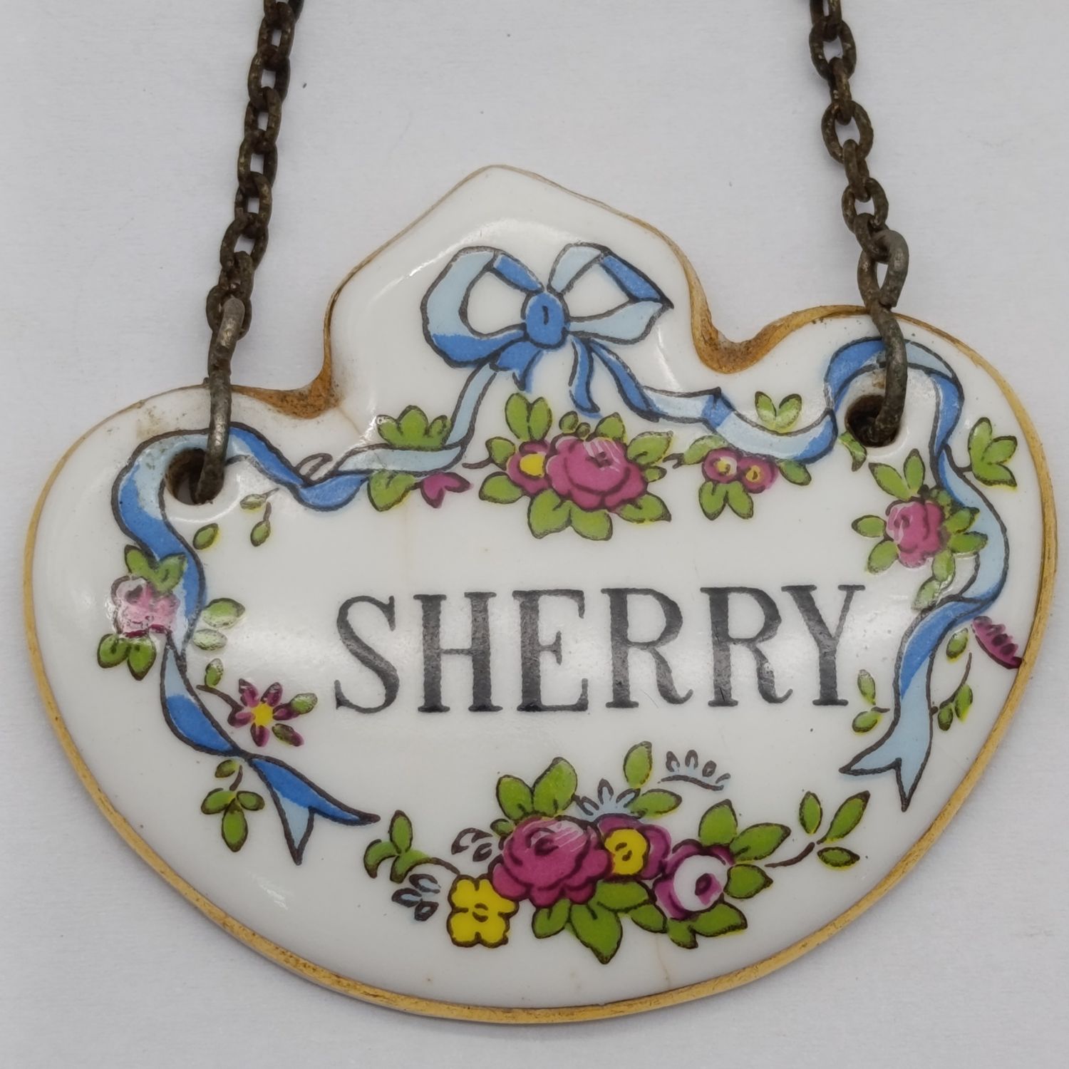 Staffordshire decanter label sherry