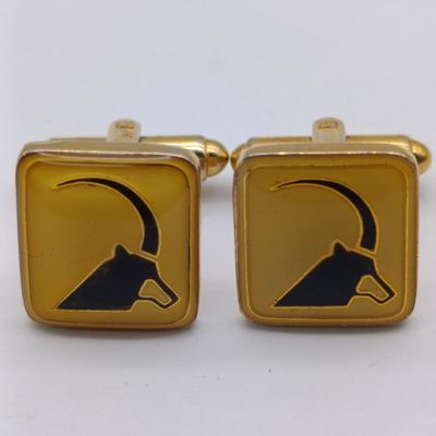 Pair of vintage Sable Antelope cufflinks plus brooch