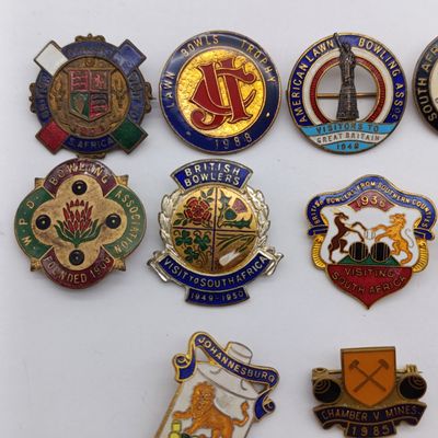 Lot of 14 bowling badges - 1936 and later