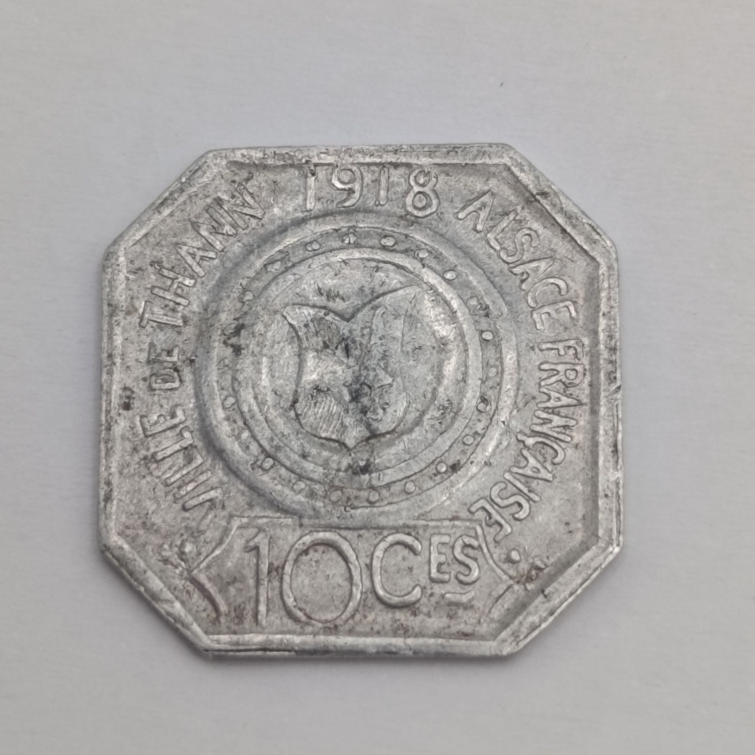 1918 City of Thann emergency money 10 Coutimes - France