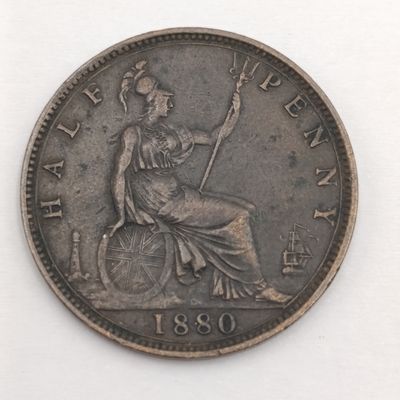 Victoria 1880 half penny XF