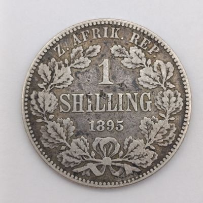 ZAR 1895 Paul Kruger silver shilling