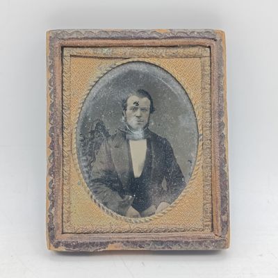 Antique photo in frame of Grandfater Frederick Simpson - glass front