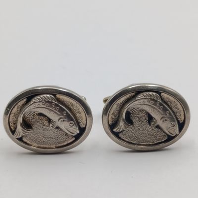 Pair of metal Fish theme cufflinks