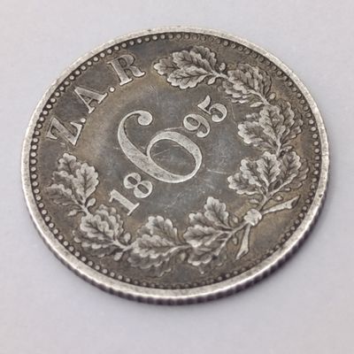 1895 ZAR 6 pence XF or better