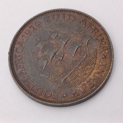 South Africa 1929 half penny uncirculated