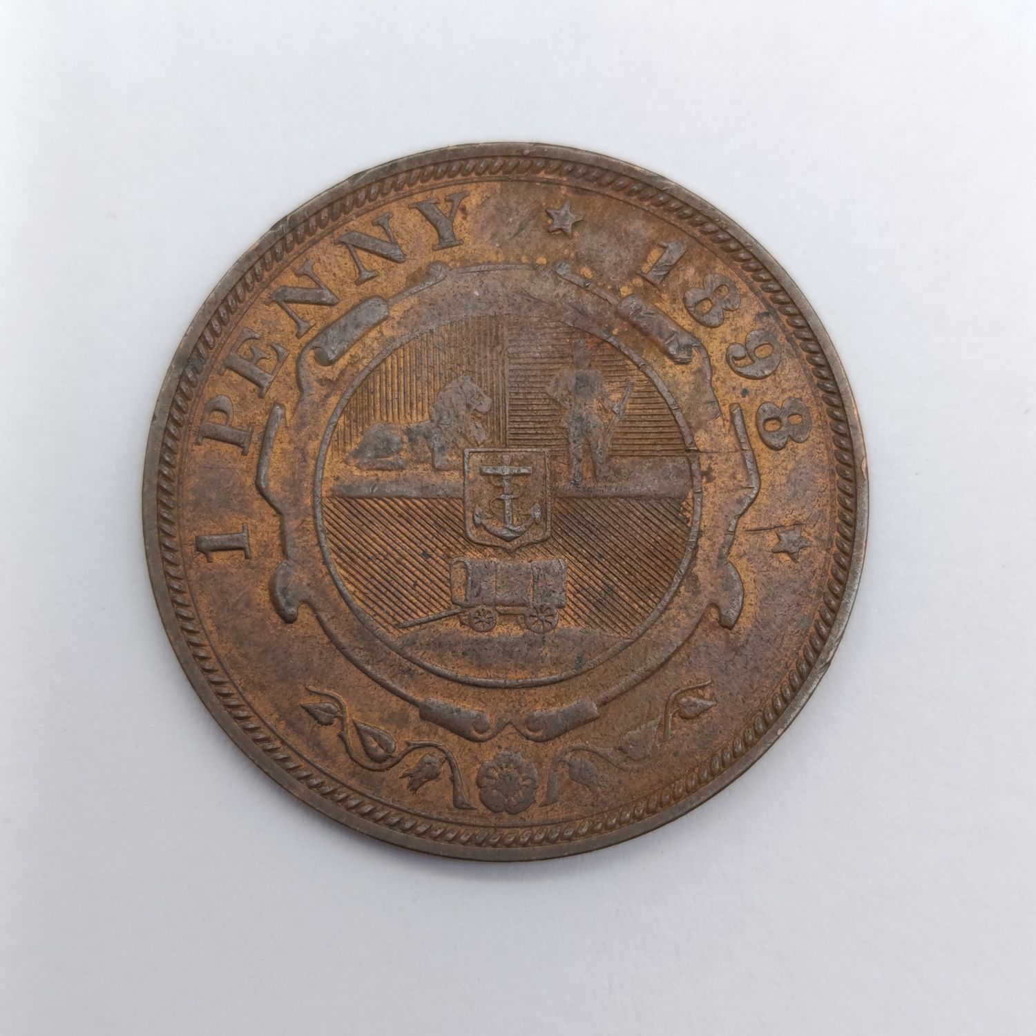 ZAR 1898 Paul Kruger Penny with mint lustre