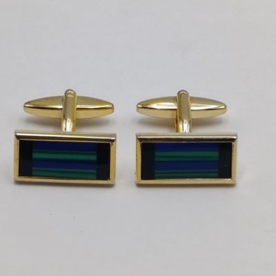 Pair of cufflinks with Lapis Lazuli Malachite and ONYX inlays