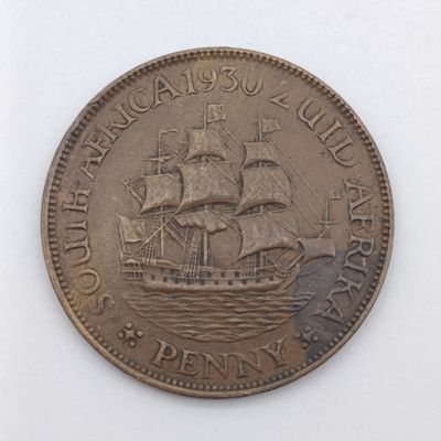 South Africa 1930 penny XF+