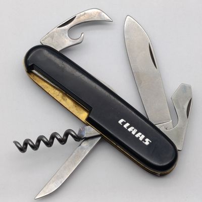Vintage Inox Solingen 6 tool pocket knife with CLAAS advertising