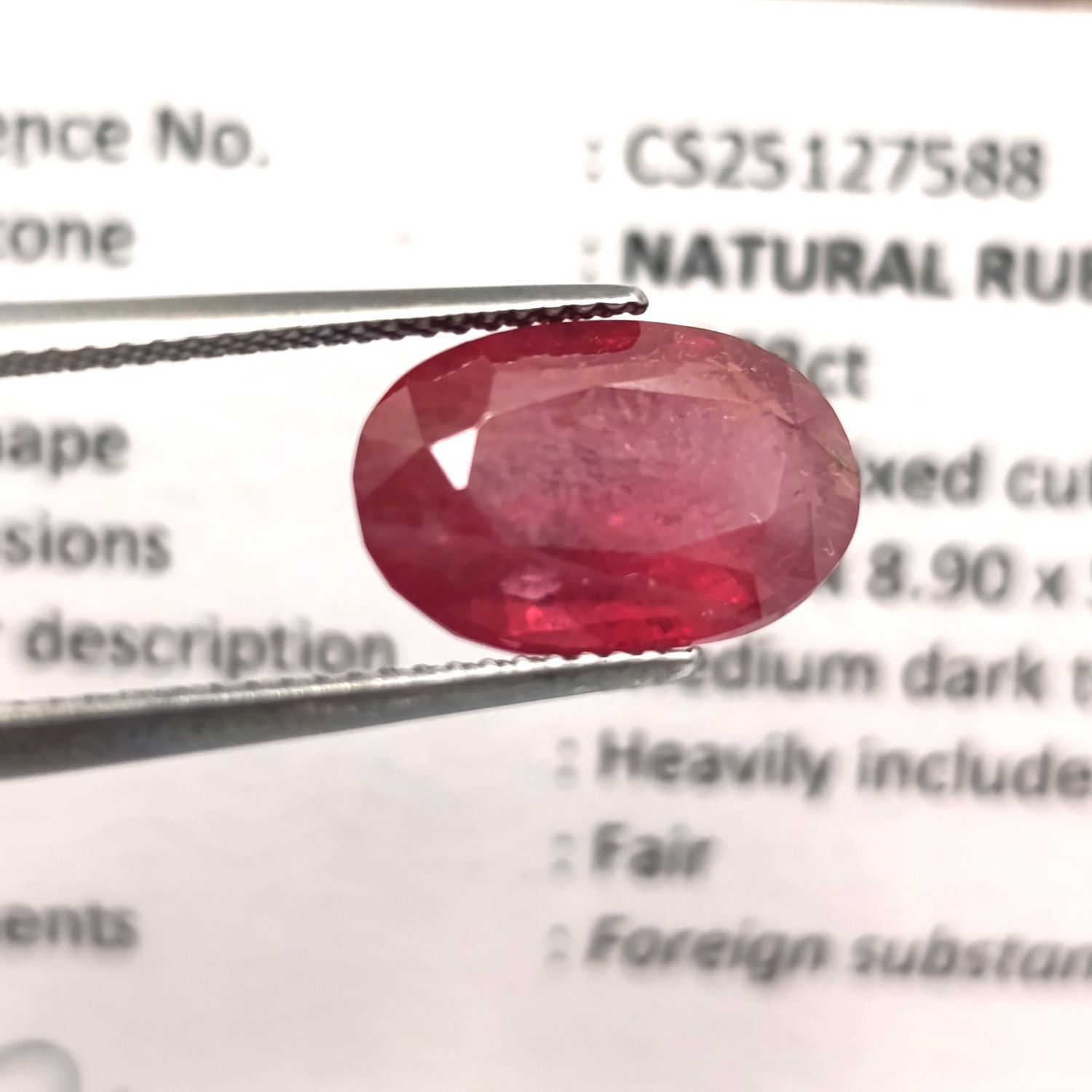 Oval Mixed Natural Ruby of 6,688ct with GEMLAB certificate