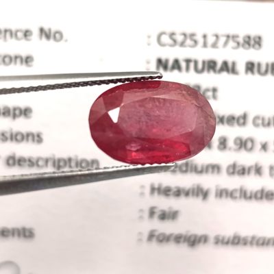 Oval Mixed Natural Ruby of 6,688ct with GEMLAB certificate