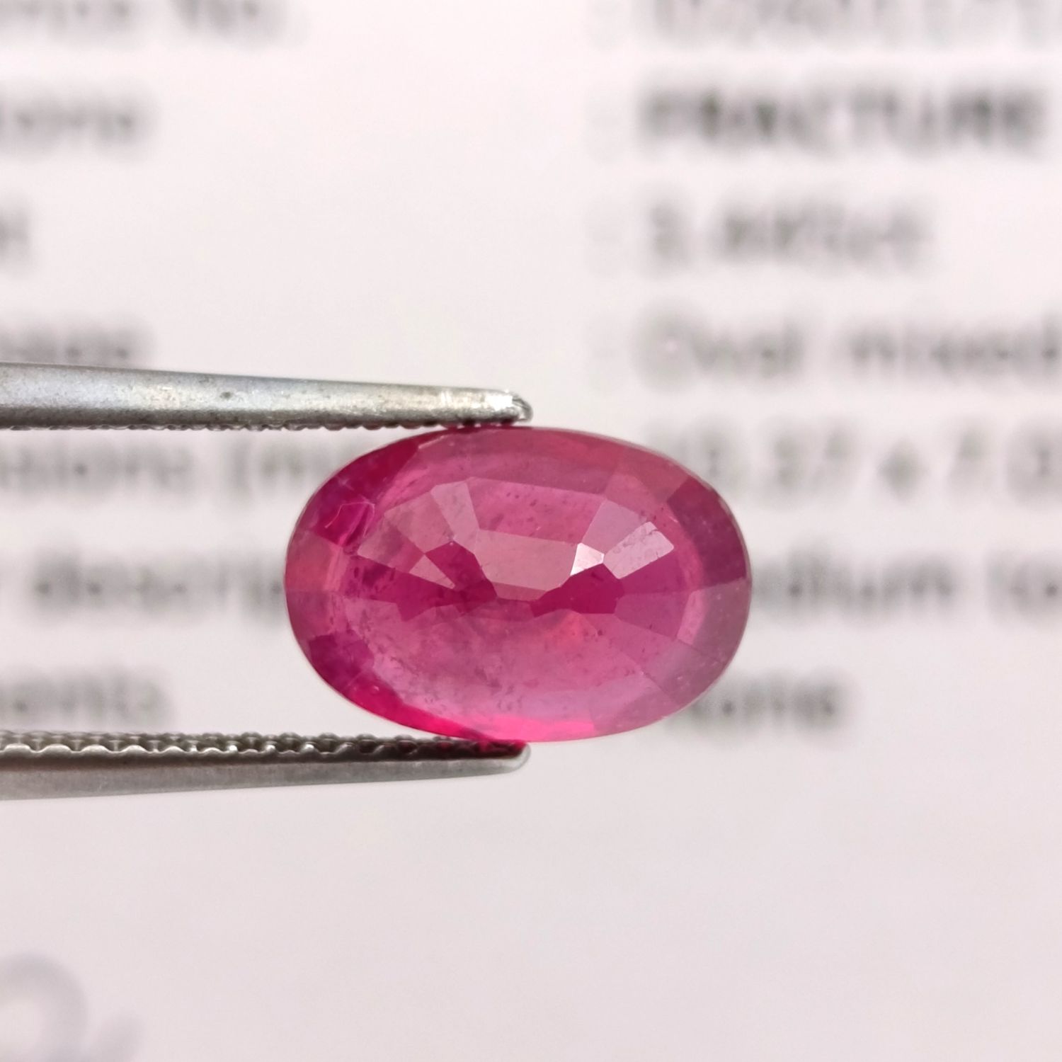 Oval Mixed Fracture Filled Ruby of 3,445ct with GEMLAB certificate
