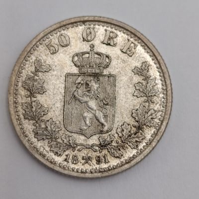 Norway 1891 silver 50 ORE - UNCIRCULATED