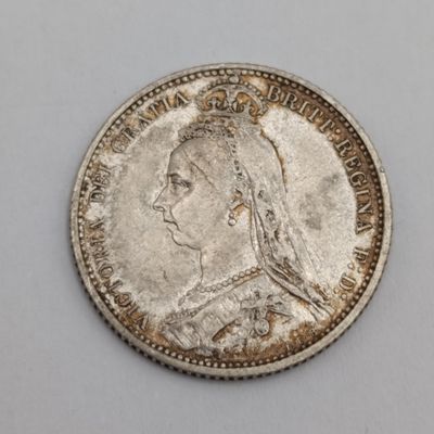 Great Britain 1887 silver 6 pence XF