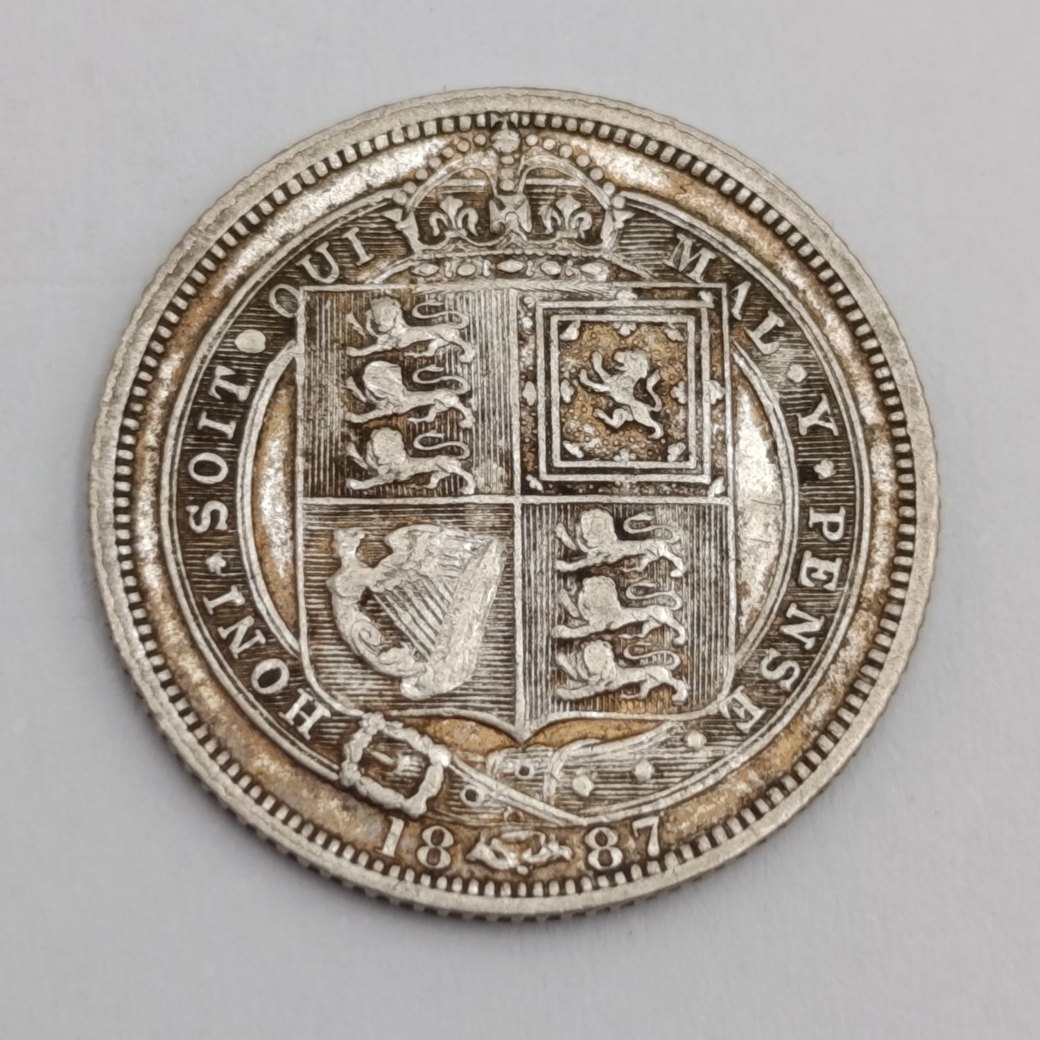 Great Britain 1887 silver 6 pence XF