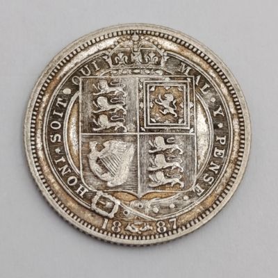 Great Britain 1887 silver 6 pence XF
