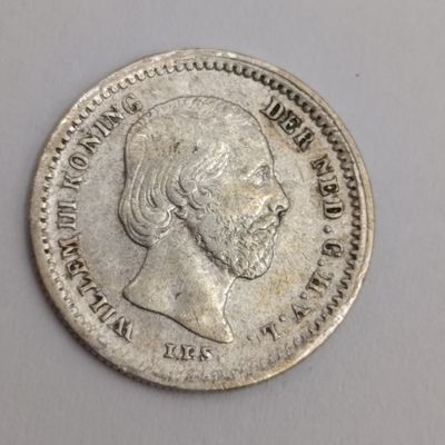 Netherlands 1850 Five cents - open 8 with open 8 with dot after date