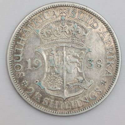 South Africa 1938 silver half crown