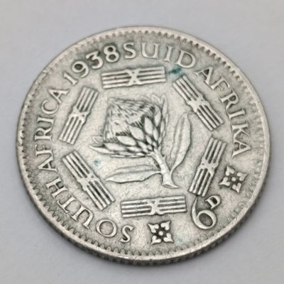 South Africa 1938 6 pence VF+