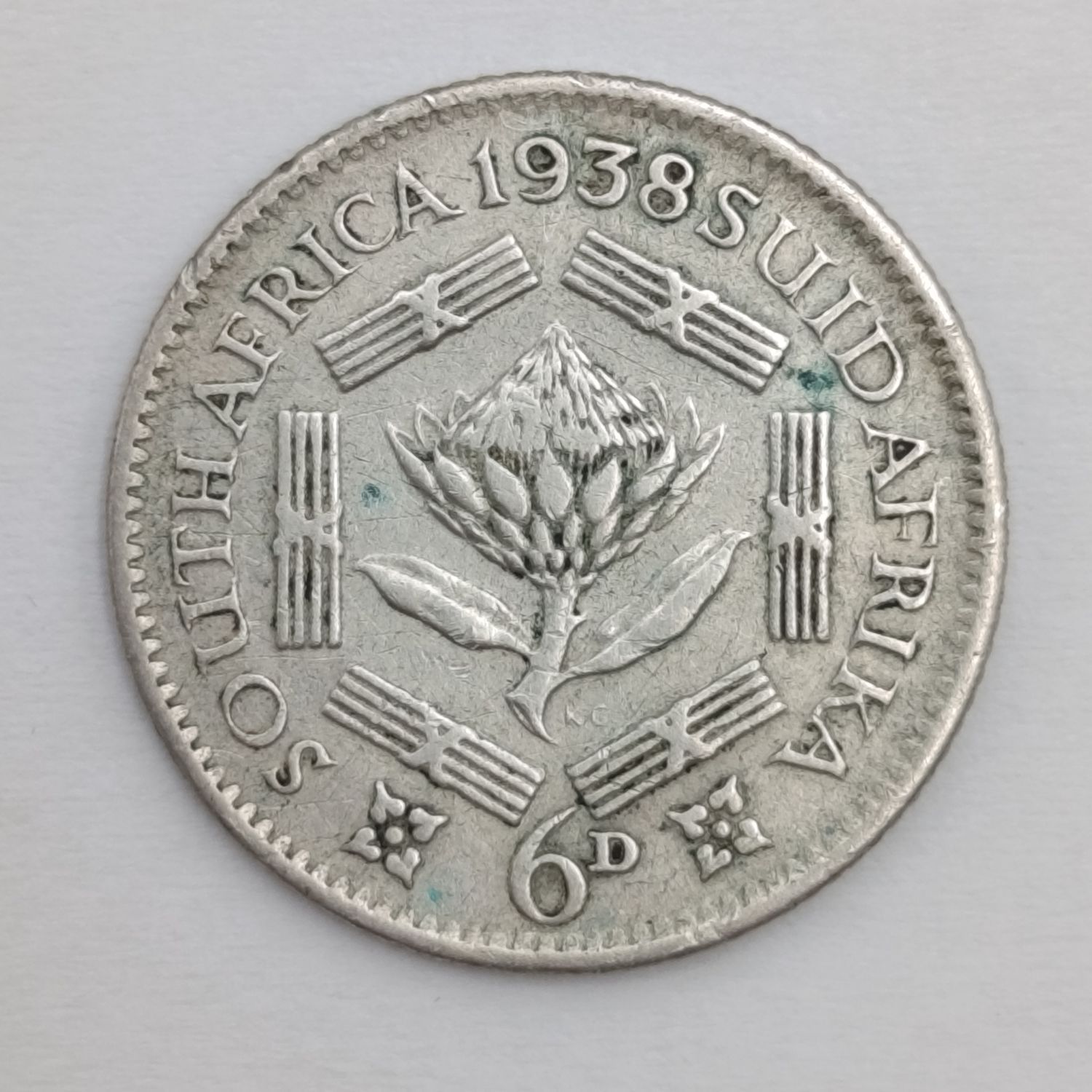 South Africa 1938 6 pence VF+