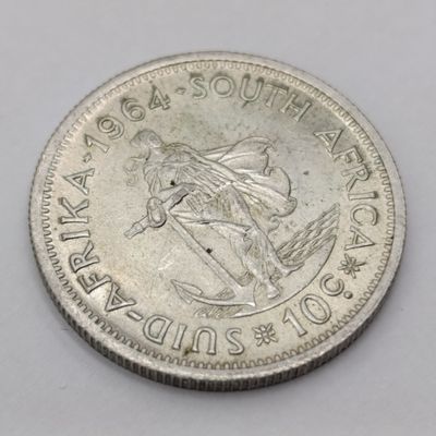 South Africa 1964 Silver Ten cent - uncirculated