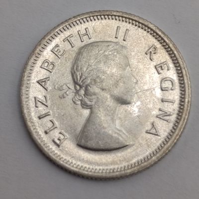 South Africa 1953 Six pence uncirculated