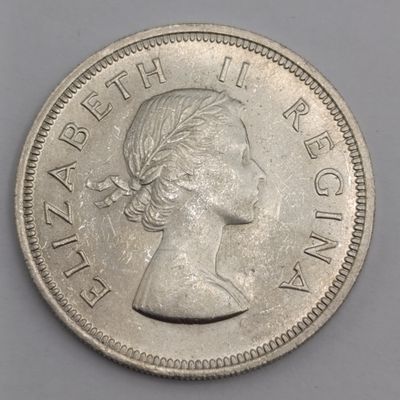 1958 South Africa half crown silver Uncirculated