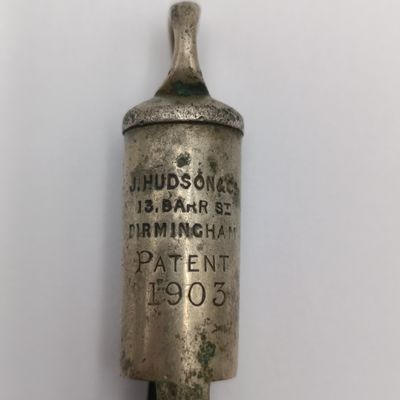 Antique J.Hudson Birmingham Patent 1903 military whistle