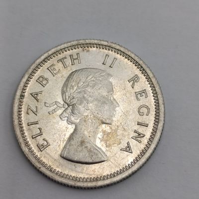 1960 South Africa silver shilling Uncirculated