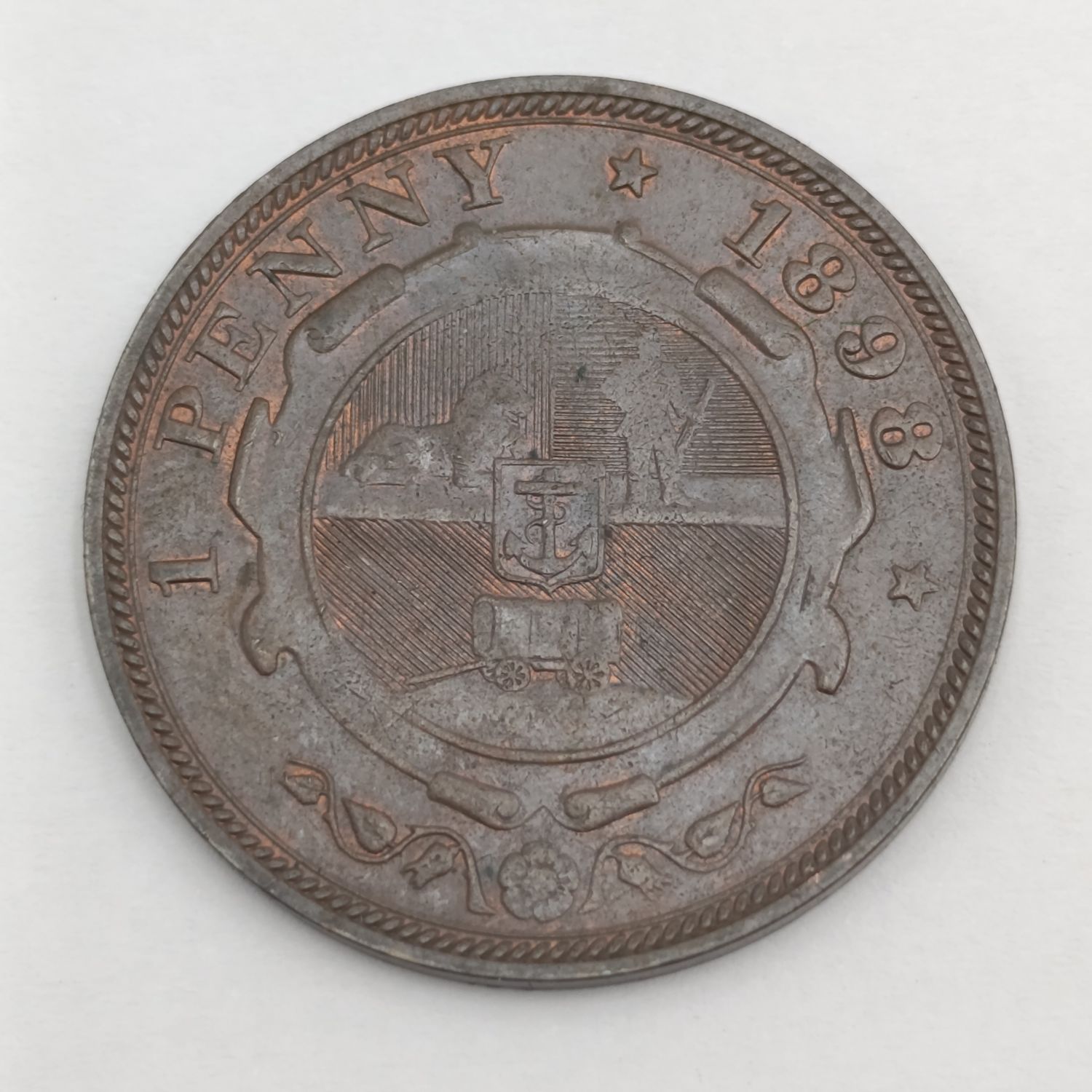 ZAR Kruger 1898 Penny AU - some lustre remains