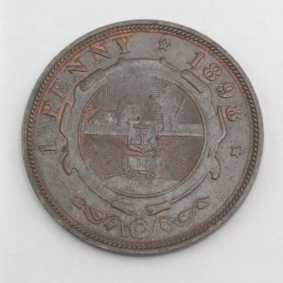 ZAR Kruger 1898 Penny AU - some lustre remains