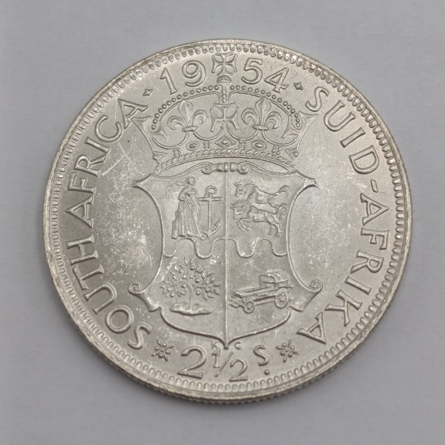 South Africa 1954 half crown Uncirculated