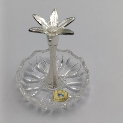 Vintage Ianthe Lead crystal jewellery trinket holder and earrings stand