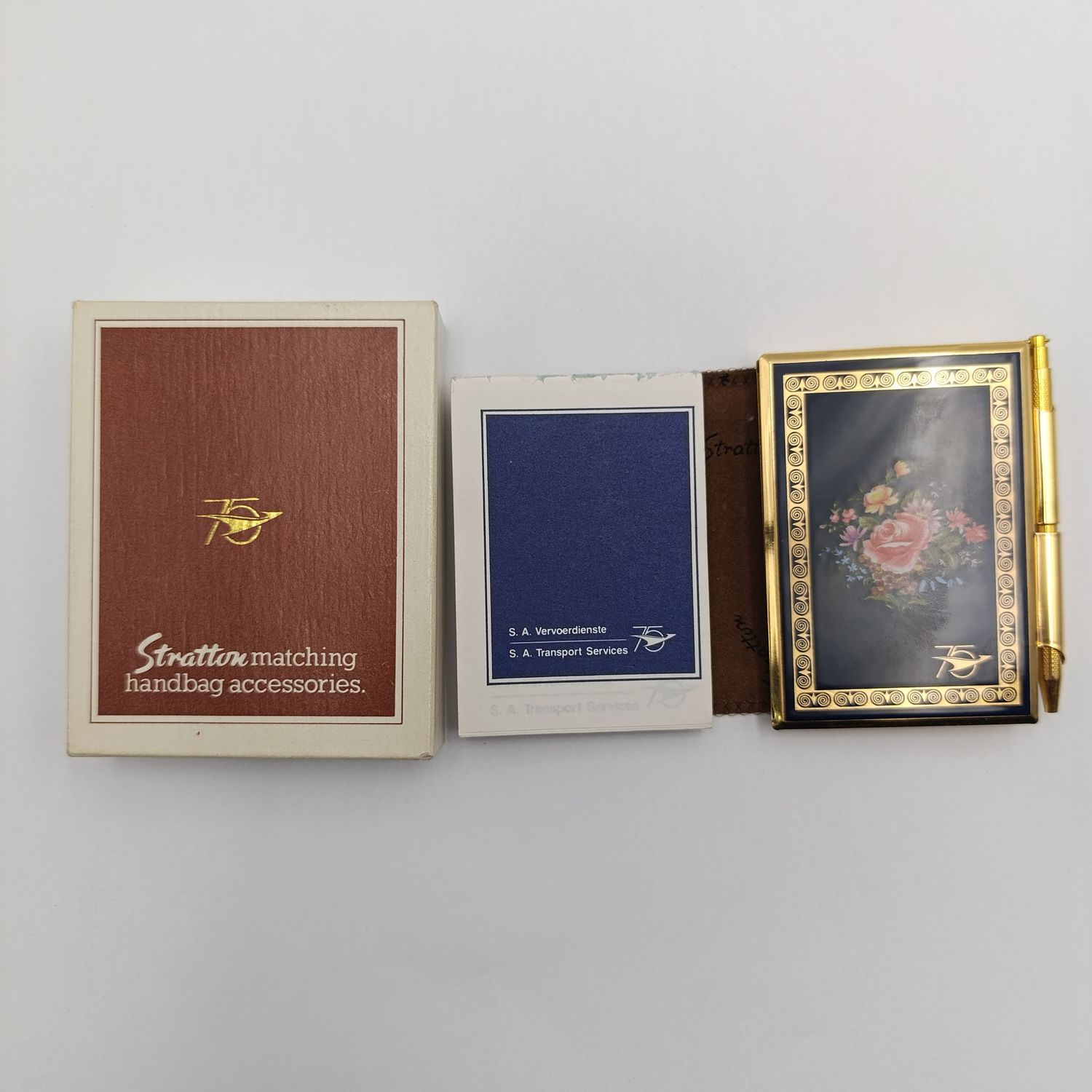 Vintage SA Transport 75 year pocket note book with pencil in original Stratton box with refill