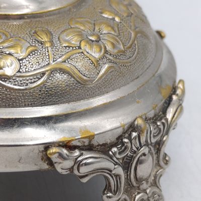 Antique silverplate and glass epergne vase - height 55cm